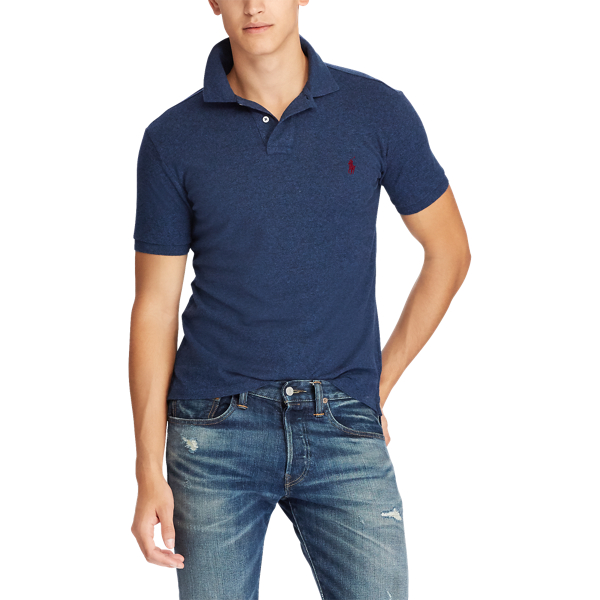 Polo coupe classique en coton piqu&eacute; Big & Tall en Bleu Monroe chin&eacute; 3