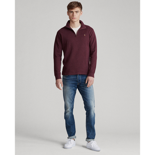 Aged Wine Heather Estate Rib Half-Zip Pullover Big & Tall 3