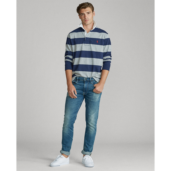 League Heather/Navy The Iconic Rugby Shirt Big & Tall 3