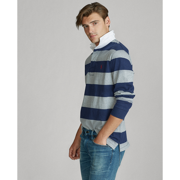 League Heather/Navy The Iconic Rugby Shirt Big & Tall 4