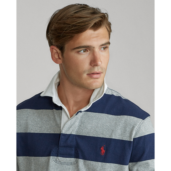 League Heather/Navy The Iconic Rugby Shirt Big & Tall 6