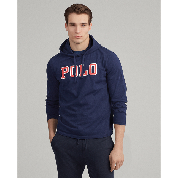 Navy Logo Hooded T-Shirt Big & Tall 1