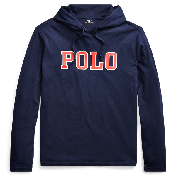 Navy Logo Hooded T-Shirt Big & Tall 2