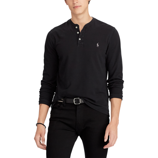 Polo Black Featherweight Mesh Henley Shirt Polo Ralph Lauren 5