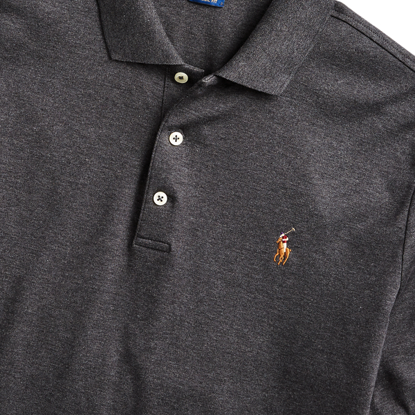 Dark Grey Heather Classic Fit Soft Cotton Polo Shirt Polo Ralph Lauren 7