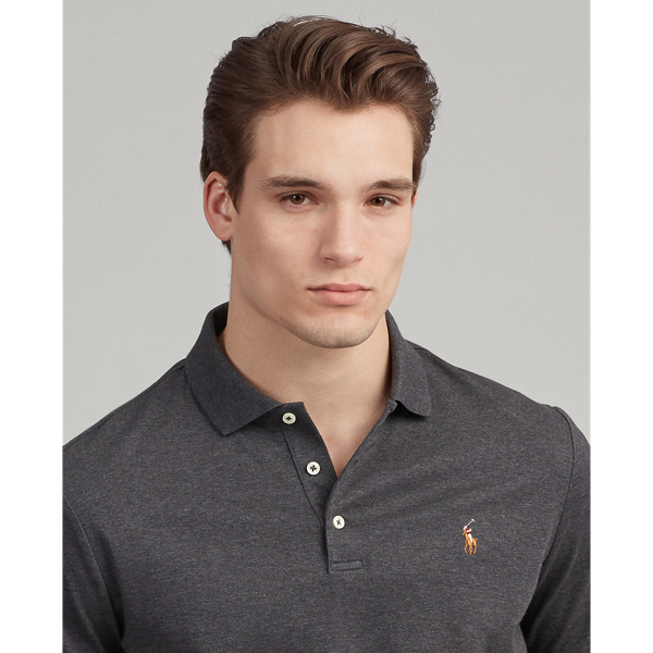 Dark Grey Heather Classic Fit Soft Cotton Polo Shirt Polo Ralph Lauren 6