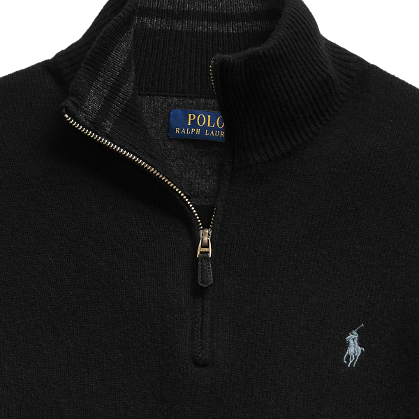Black Wool-Cashmere Quarter-Zip Jumper Polo Ralph Lauren 7
