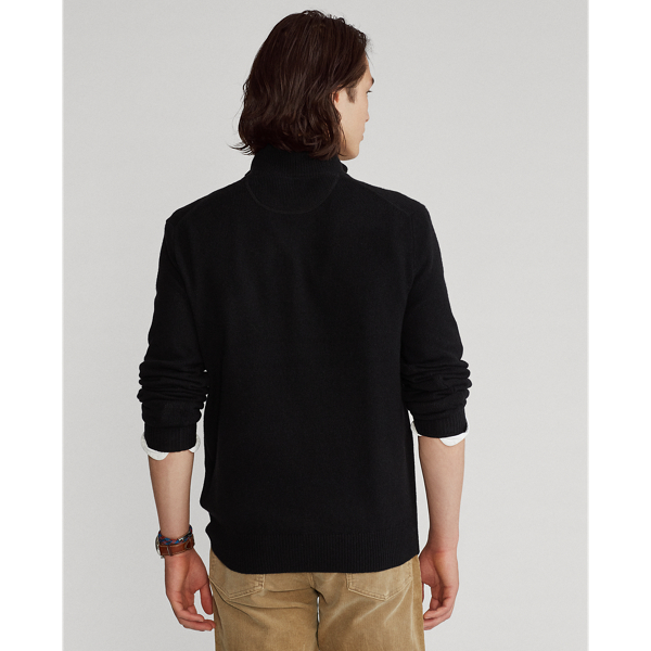 Black Wool-Cashmere Quarter-Zip Jumper Polo Ralph Lauren 5