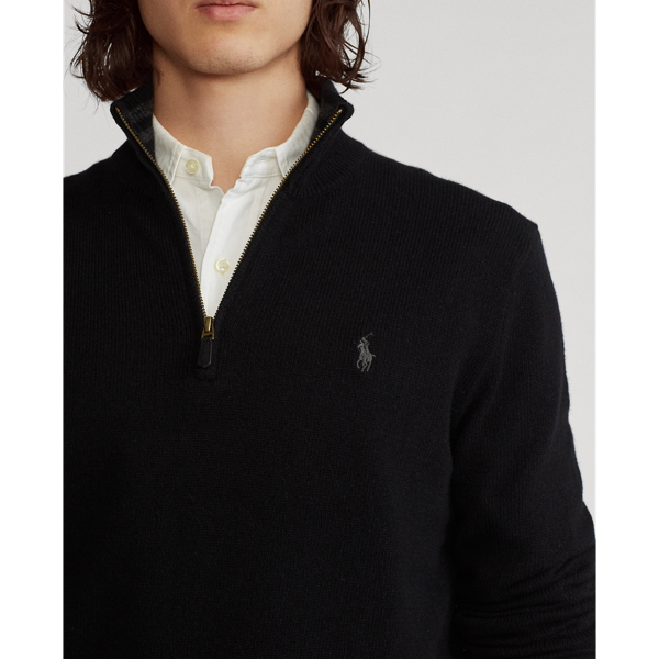 Black Wool-Cashmere Quarter-Zip Jumper Polo Ralph Lauren 6