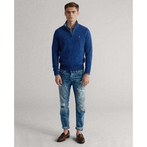 Pullover aus Wollmischung mit Rei&szlig;verschluss Polo Ralph Lauren in Night Navy Heather 3