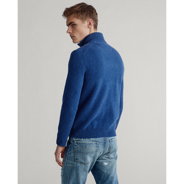 Pullover aus Wollmischung mit Rei&szlig;verschluss Polo Ralph Lauren in Night Navy Heather 4