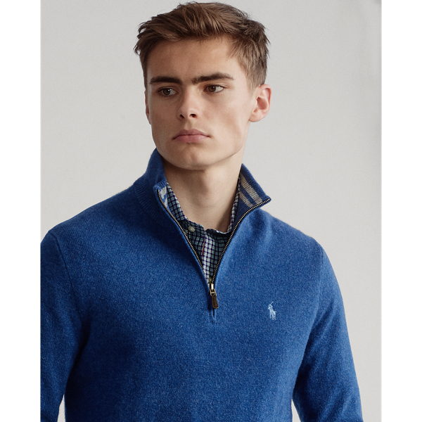 Pullover aus Wollmischung mit Rei&szlig;verschluss Polo Ralph Lauren in Night Navy Heather 5