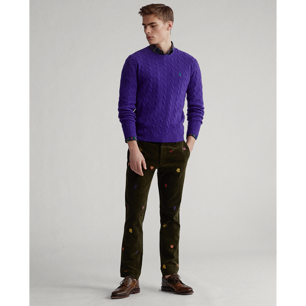 Kaschmirpullover mit Zopfmuster Polo Ralph Lauren in Violett meliert 3