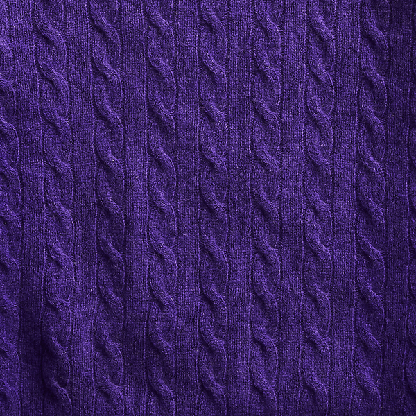 Kaschmirpullover mit Zopfmuster Polo Ralph Lauren in Violett meliert 6