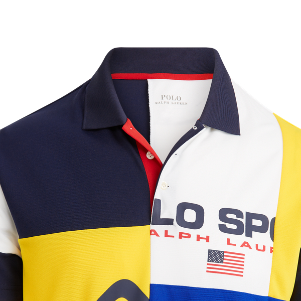 Classic Fit Tech Piqu&eacute; Polo Polo Ralph Lauren em Jerry Green Multi 6