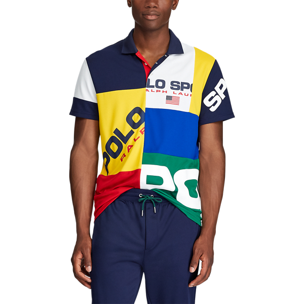 Classic Fit Tech Piqu&eacute; Polo Polo Ralph Lauren em Jerry Green Multi 3