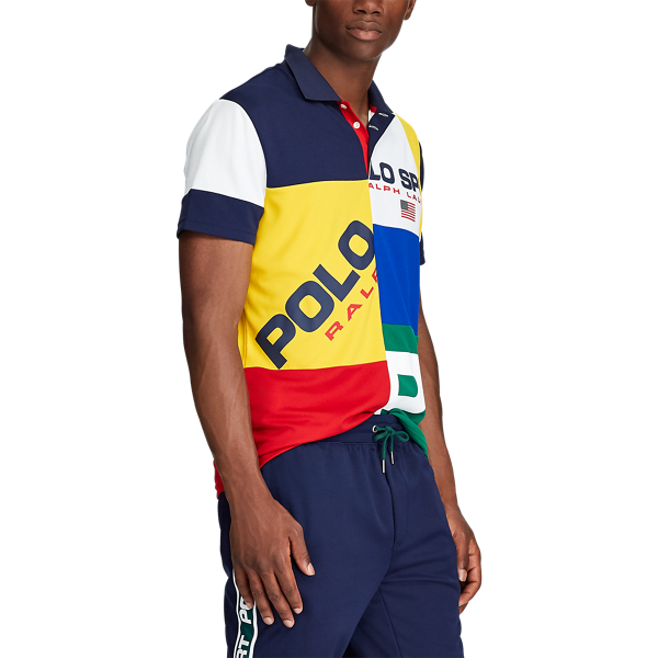 Classic Fit Tech Piqu&eacute; Polo Polo Ralph Lauren em Jerry Green Multi 5