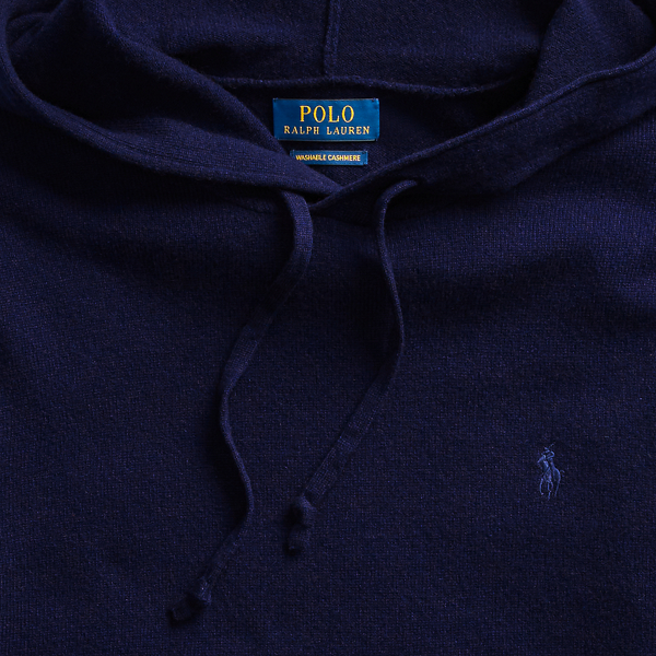 Hunter Navy Washable Cashmere Hooded Jumper Polo Ralph Lauren 6