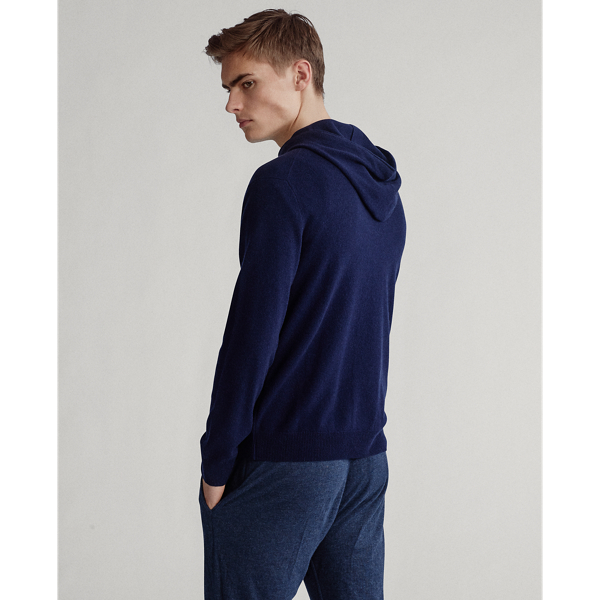 Hunter Navy Washable Cashmere Hooded Jumper Polo Ralph Lauren 4