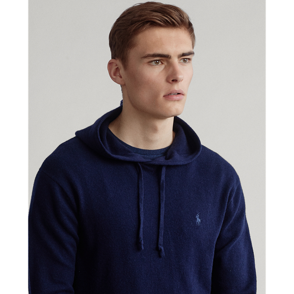 Hunter Navy Washable Cashmere Hooded Jumper Polo Ralph Lauren 5