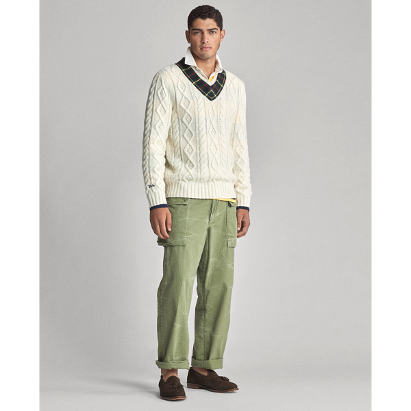 Pull de cricket &eacute;cossais Polo Ralph Lauren en Cr&egrave;me avec cricket &eacute;cossais 3