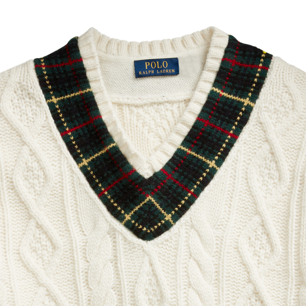 Pull de cricket &eacute;cossais Polo Ralph Lauren en Cr&egrave;me avec cricket &eacute;cossais 7