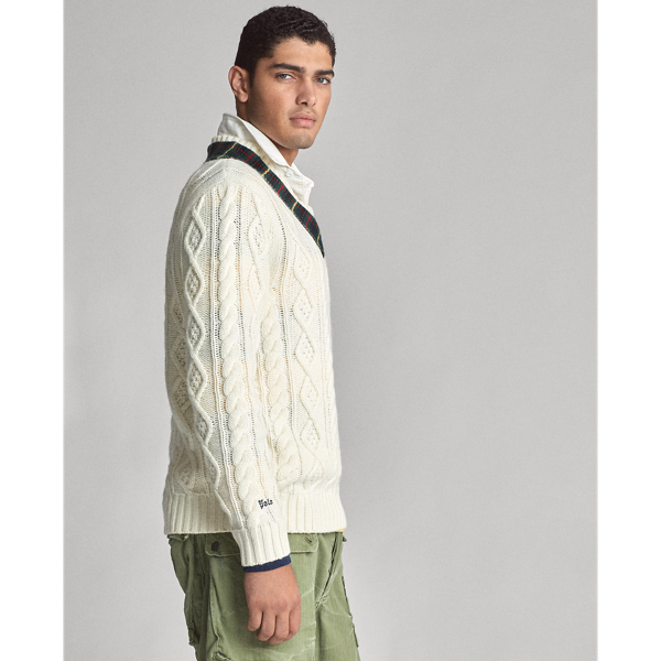 Pull de cricket &eacute;cossais Polo Ralph Lauren en Cr&egrave;me avec cricket &eacute;cossais 4