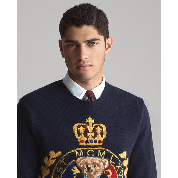 Navy Crest Bear Crest Bear Wool Jumper Polo Ralph Lauren 6