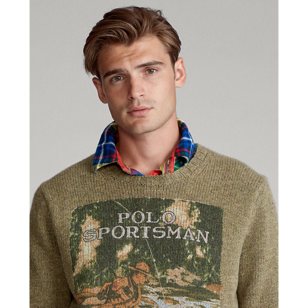 Camo Multi Sportsman Wool Jumper Polo Ralph Lauren 6