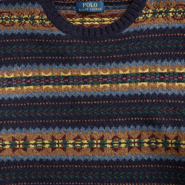Navy Fairisle Fair Isle Woollen Jumper Polo Ralph Lauren 7