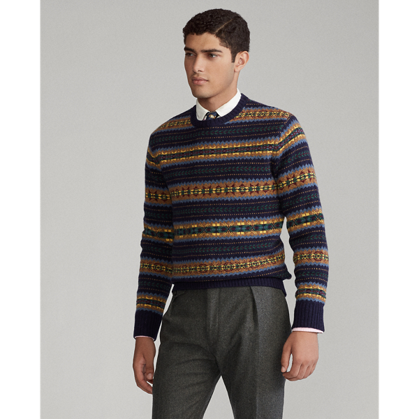 Navy Fairisle Fair Isle Woollen Jumper Polo Ralph Lauren 4