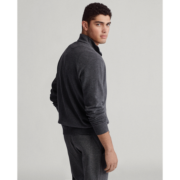 Grey Heather Luxury Jersey Quarter-Zip Pullover Polo Ralph Lauren for fall 4