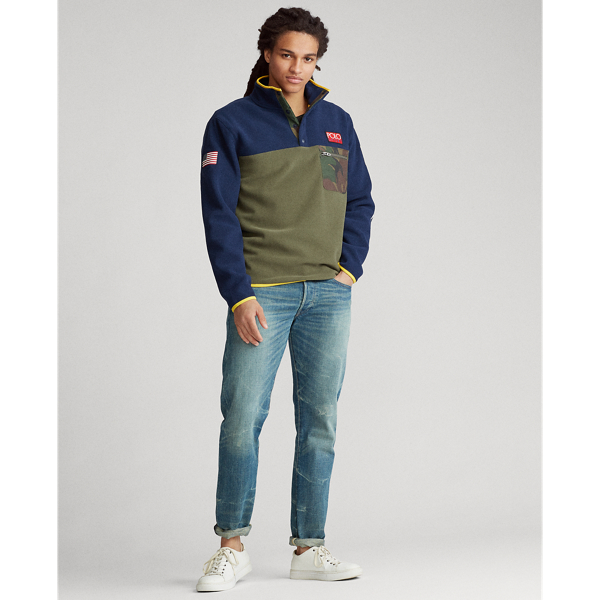 Cruise Navy/Olive Fleece Mockneck Pullover Polo Ralph Lauren 3