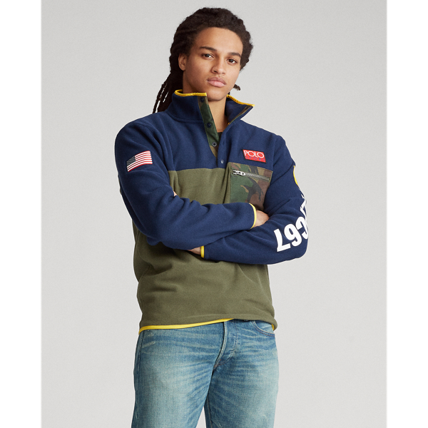 Ralph lauren fleece mockneck pullover sale