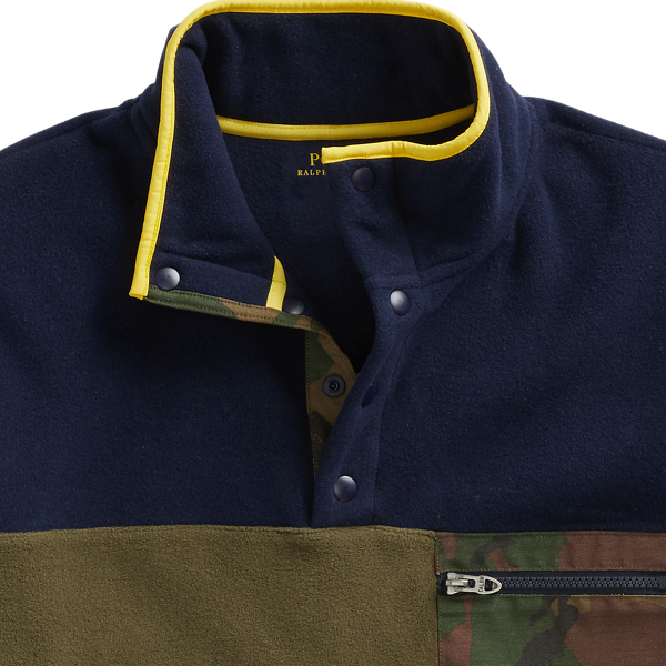 Cruise Navy/Olive Fleece Mockneck Pullover Polo Ralph Lauren 6