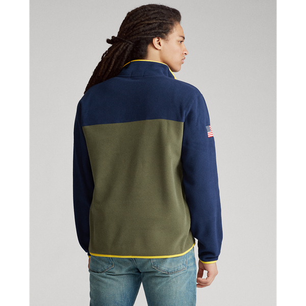 Cruise Navy/Olive Fleece Mockneck Pullover Polo Ralph Lauren 5