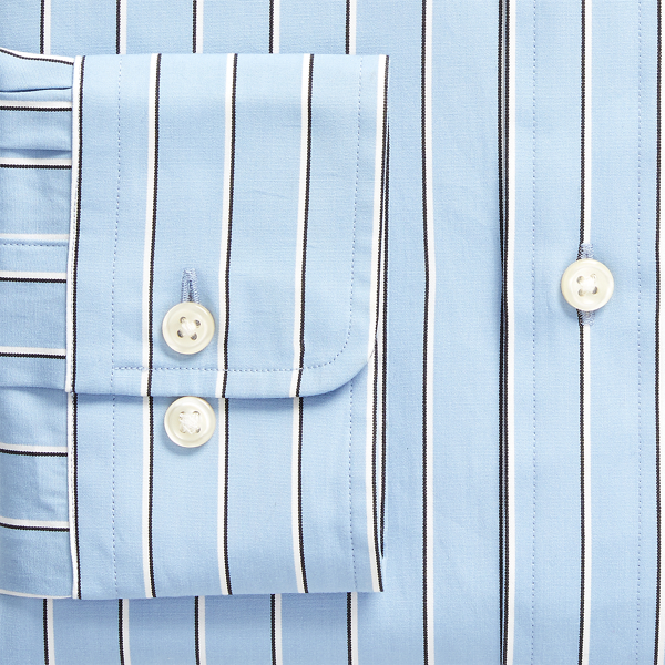 Dodger Blue/Navy Custom Fit Striped Shirt Polo Ralph Lauren 2