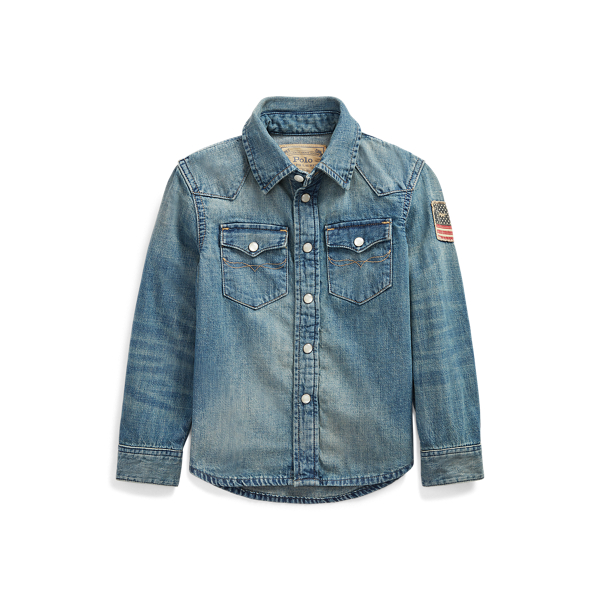 Camicia western in denim di cotone Boys 1.5-6 Years in 1
