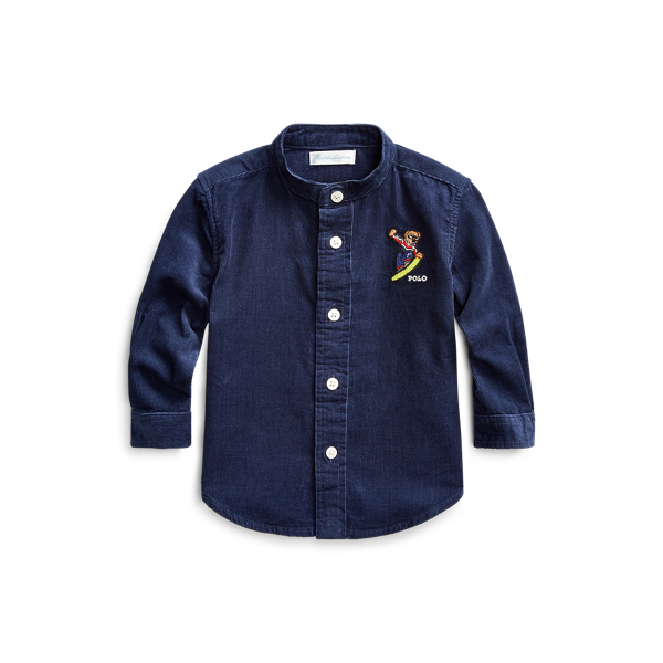 Snowboard Bear Corduroy Shirt Baby Boy 1