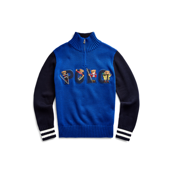 Bear Cotton Half-Zip Jumper Boys 6-14 Years 1