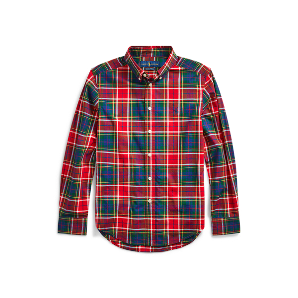 Plaid Cotton Poplin Shirt Boys 6-14 Years em 1