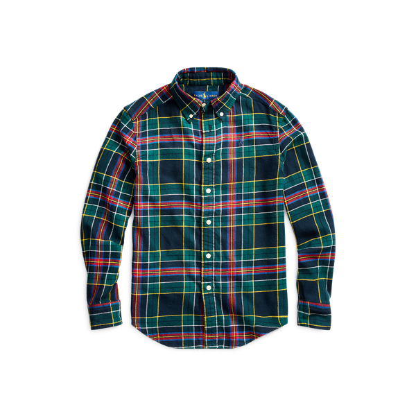 Camisa de sarga de algod&oacute;n a cuadros Boys 6-14 Years en 1