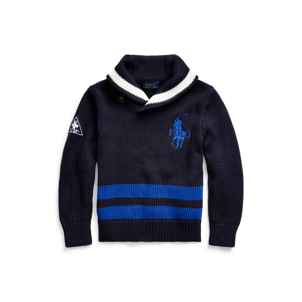 Big Pony Cotton Shawl Sweater Boys 2-7 1