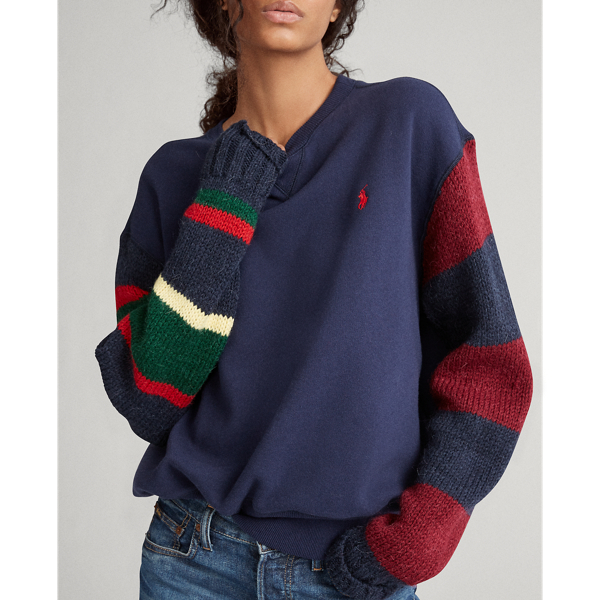 Aviator Navy Hybrid Striped-Arm Jumper Polo Ralph Lauren 5