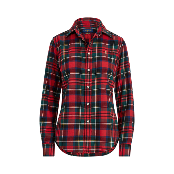 Classic Fit Plaid Cotton Shirt for Women Ralph Lauren PT