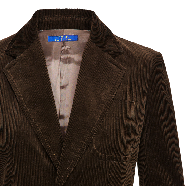 Antique Brown Corduroy One-Button Blazer Polo Ralph Lauren 7