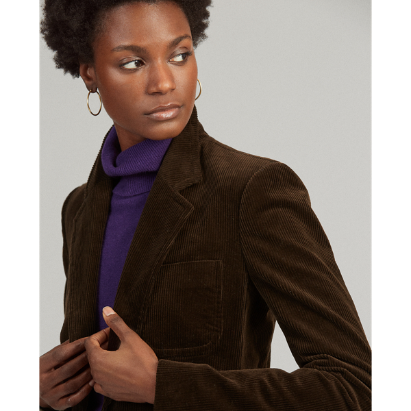 Antique Brown Corduroy One-Button Blazer Polo Ralph Lauren 6