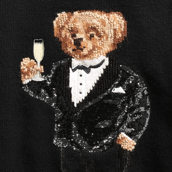 Black Multi Sequined Polo Bear Jumper Polo Ralph Lauren 5