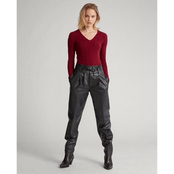 Burgundy Cable Wool-Cashmere Jumper Polo Ralph Lauren 3