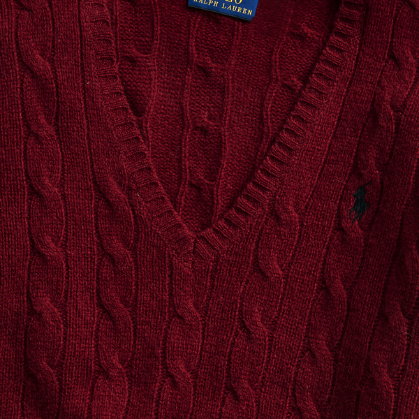 Burgundy Cable Wool-Cashmere Jumper Polo Ralph Lauren 5